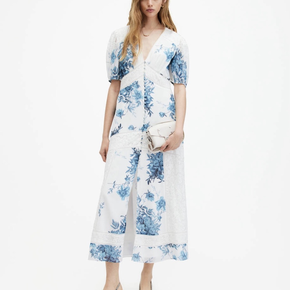 All Saints Lace Floral Maxi Dress